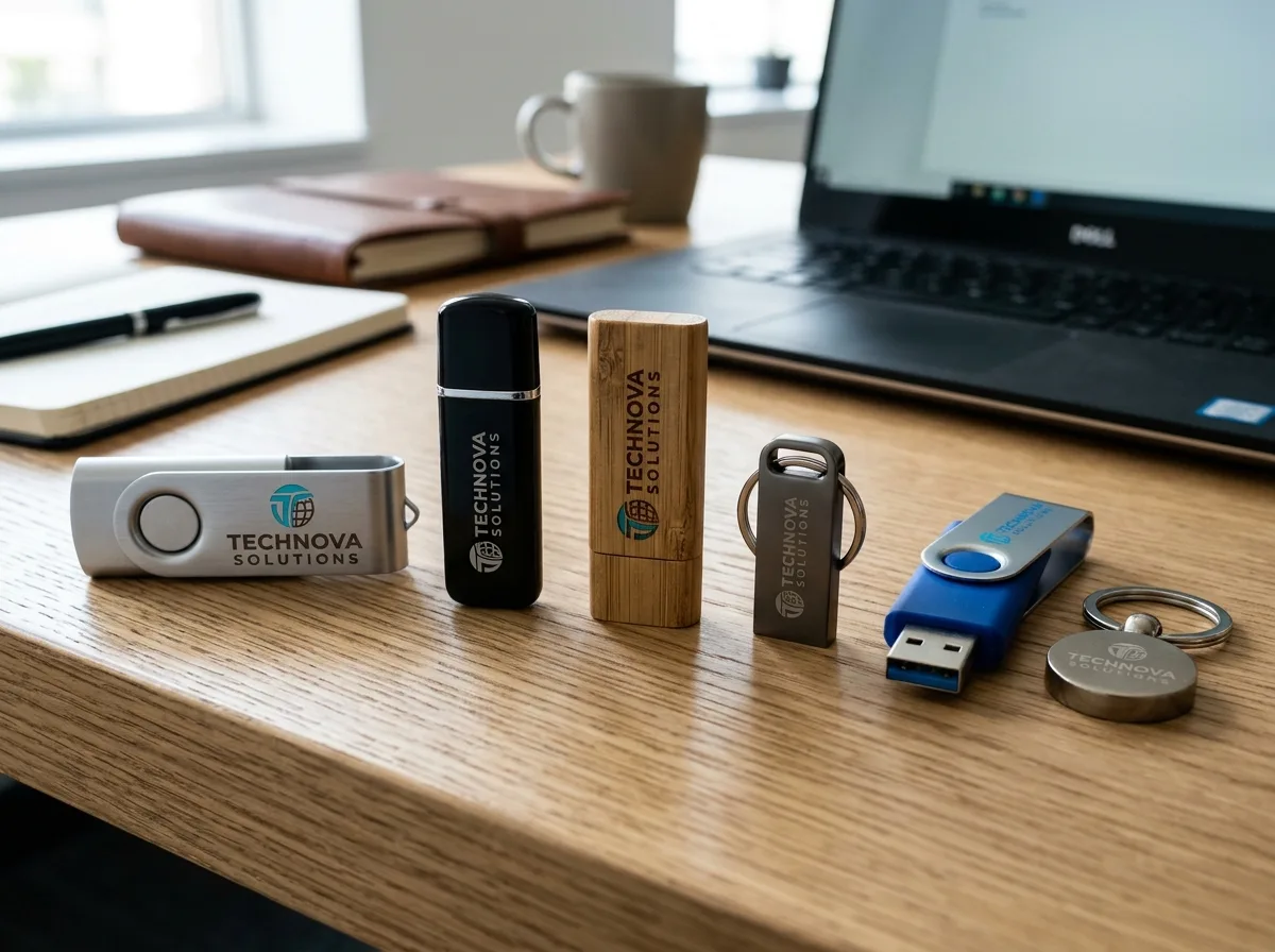 Флешки с логотипом компании — USB-накопители разных форм, металлические и пластиковые, с гравировкой